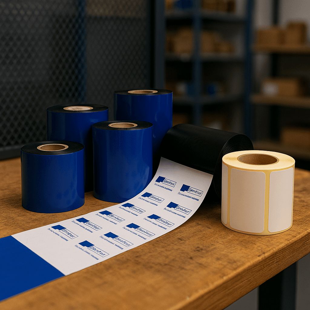 راهنمای جامع لیبل کاغذی انتخاب بین گلاسه و مات و کاربرد صحیح ریبون وکس